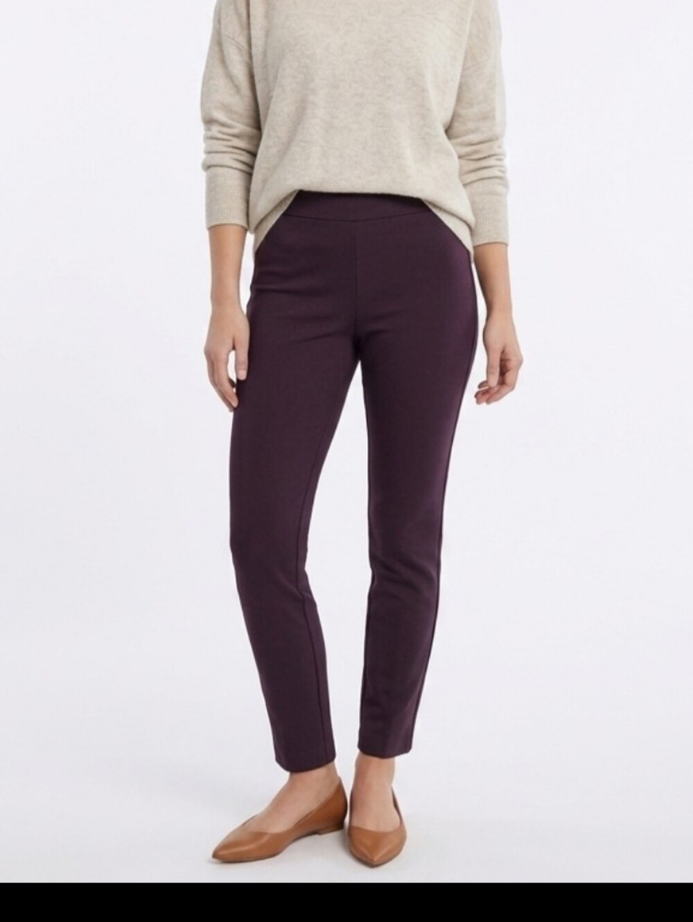 Pristine Michael Kors Womens Brown High Rise Elastic Waist Pants M / Medium